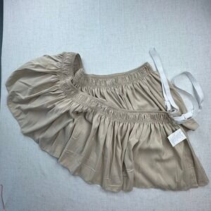 Queen Wrap Around Bed Skirt Elastic Dust Ruffled 15" Drop Beige Lt Camel